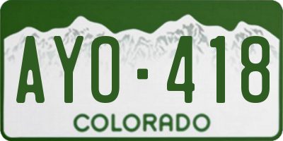CO license plate AYO418