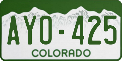 CO license plate AYO425