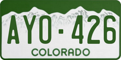 CO license plate AYO426