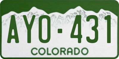 CO license plate AYO431
