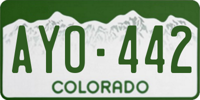 CO license plate AYO442