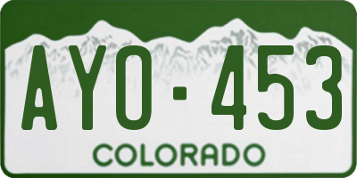 CO license plate AYO453