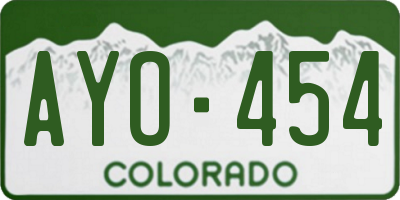 CO license plate AYO454