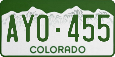 CO license plate AYO455