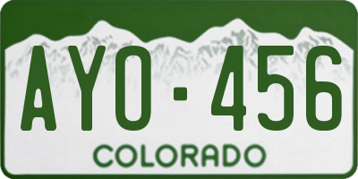 CO license plate AYO456