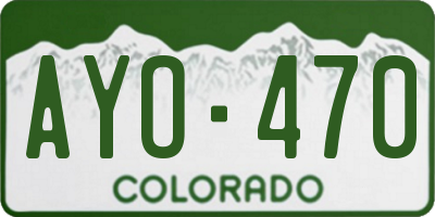 CO license plate AYO470