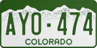 CO license plate AYO474