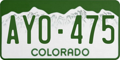CO license plate AYO475