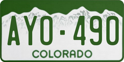 CO license plate AYO490