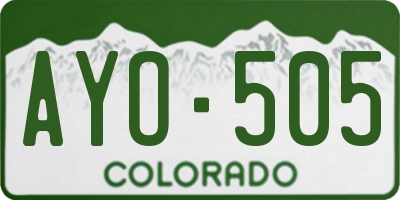 CO license plate AYO505