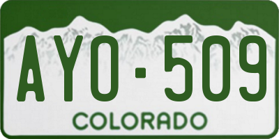 CO license plate AYO509