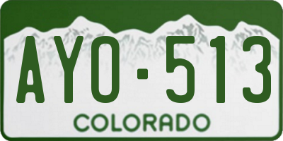 CO license plate AYO513