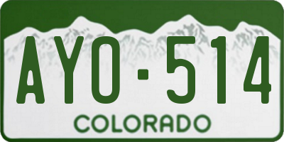 CO license plate AYO514