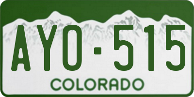 CO license plate AYO515