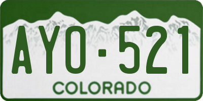 CO license plate AYO521
