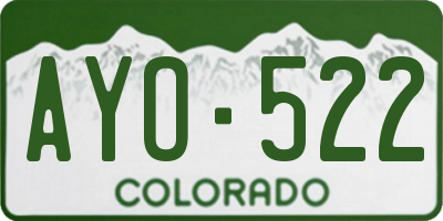 CO license plate AYO522
