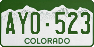 CO license plate AYO523