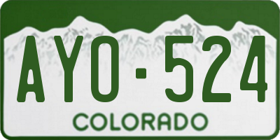 CO license plate AYO524