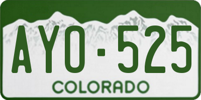 CO license plate AYO525