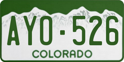 CO license plate AYO526