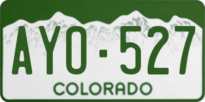 CO license plate AYO527