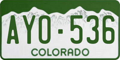 CO license plate AYO536