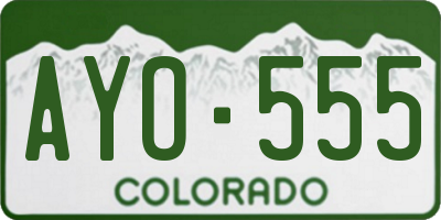 CO license plate AYO555