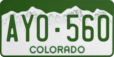 CO license plate AYO560