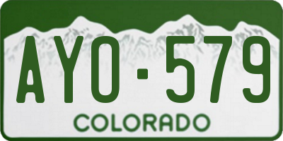 CO license plate AYO579