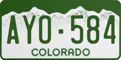 CO license plate AYO584