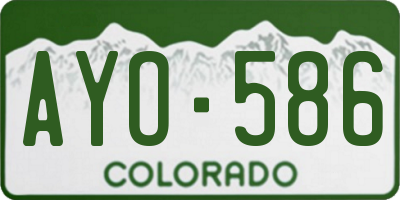 CO license plate AYO586