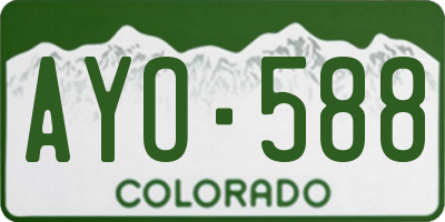 CO license plate AYO588