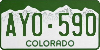CO license plate AYO590