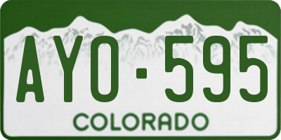 CO license plate AYO595