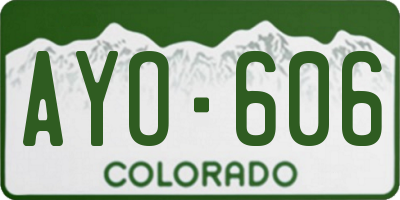 CO license plate AYO606
