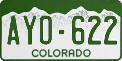 CO license plate AYO622