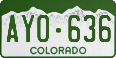 CO license plate AYO636