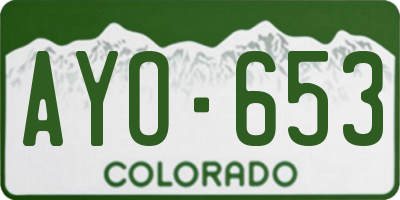 CO license plate AYO653