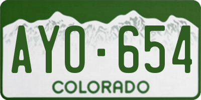 CO license plate AYO654