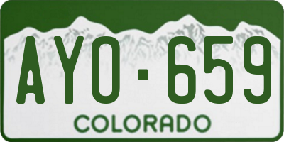 CO license plate AYO659