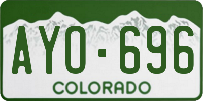CO license plate AYO696