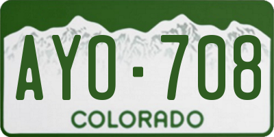 CO license plate AYO708
