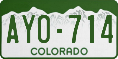 CO license plate AYO714