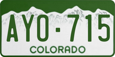 CO license plate AYO715