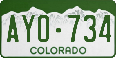 CO license plate AYO734