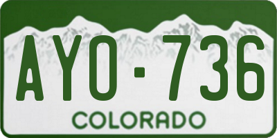 CO license plate AYO736