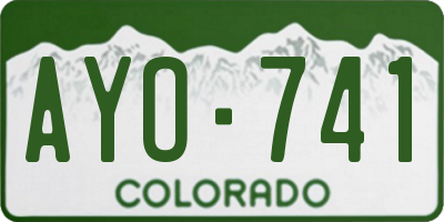 CO license plate AYO741