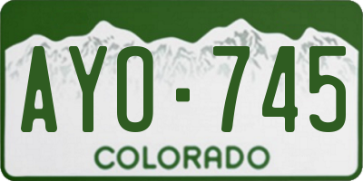 CO license plate AYO745