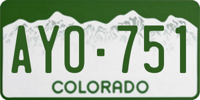 CO license plate AYO751