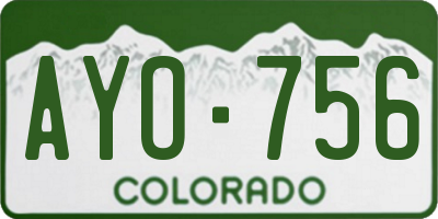 CO license plate AYO756